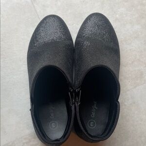 Black Glitter Ankle Boots